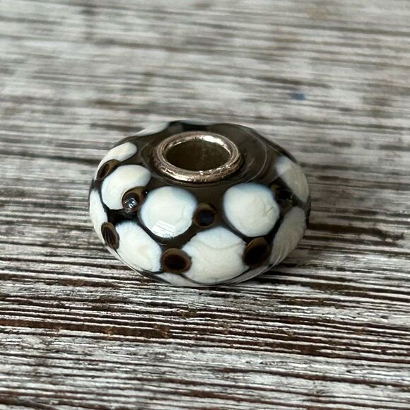 TROLLBEADS Gray & Cream Unique LAA 925S NEW! The Bead before the ‘Harvest’ - Picture 5 of 7